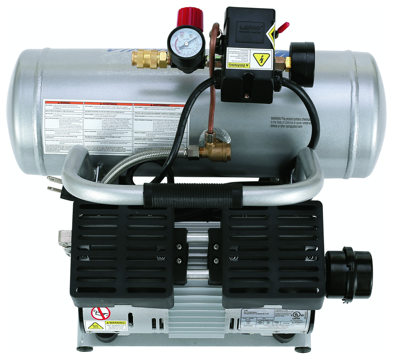 CALIFORNIA AIR TOOLS 2010A Ultra Quiet, Oil-Free, Lightweight 1.0 Hp 2 Gallon Air Compressor 6