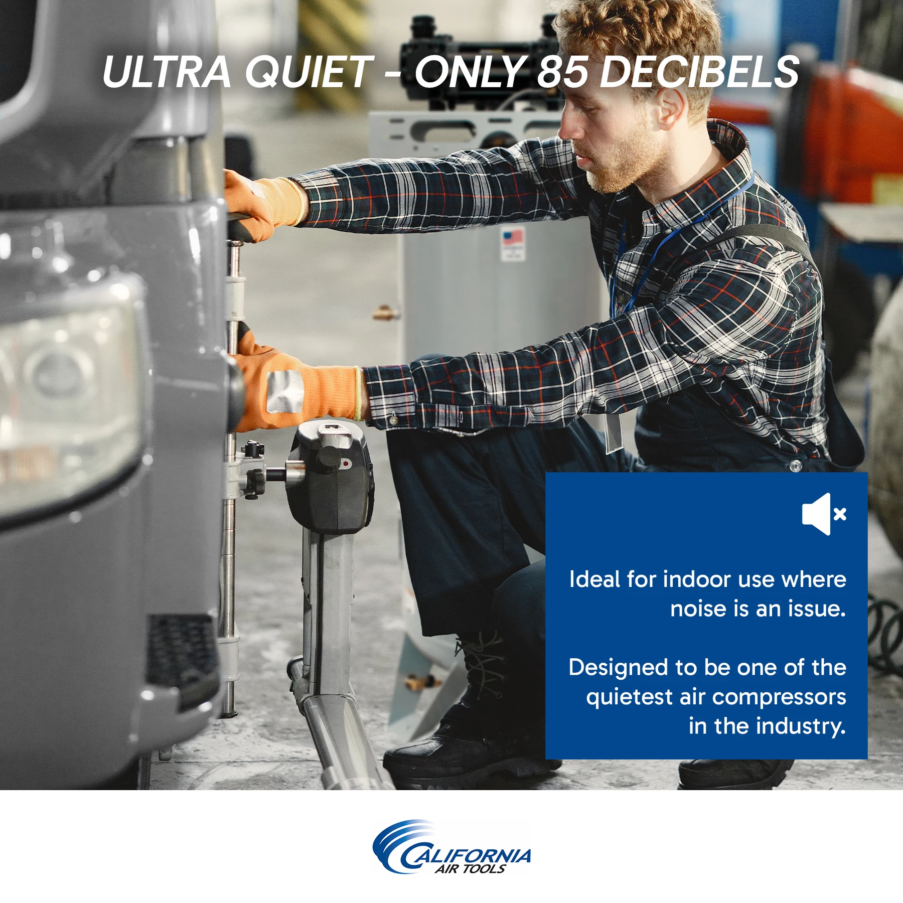 CALIFORNIA AIR TOOLS 60065C Powerful 6.5 Hp Ultra Quiet & Oil-Free 60 Gallon ASME Air Compressor 13