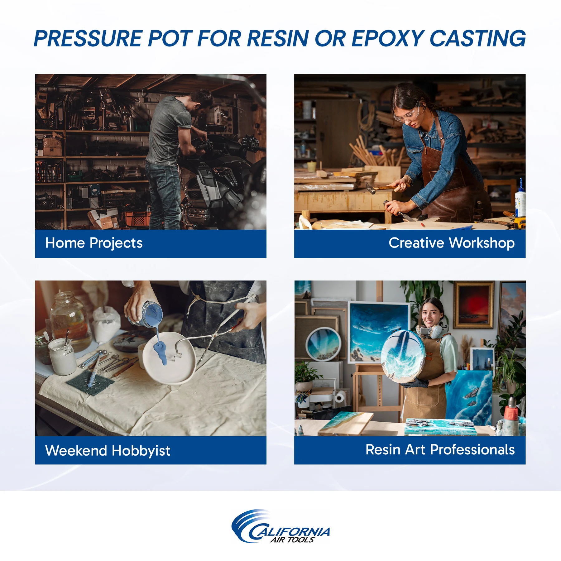 CALIFORNIA AIR TOOLS 1810C 10 Gallon Pressure Pot for Resin or Epoxy Casting 12