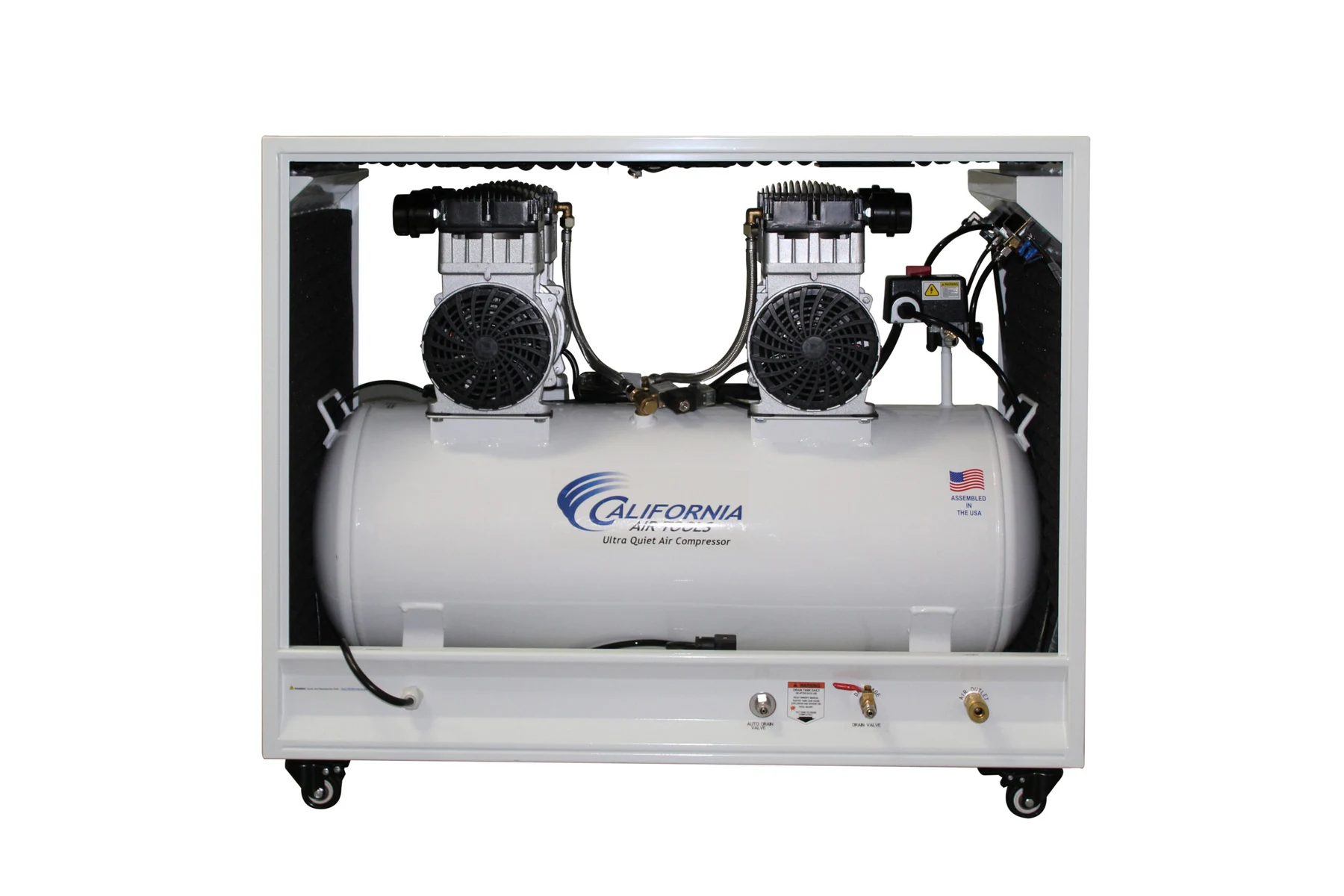 CALIFORNIA AIR TOOLS 20040SPCAD Ultra Quiet and Oil-Free 4.0 Hp Air Compressor in Sound Proof Cabinet with Auto Drain Valve 7