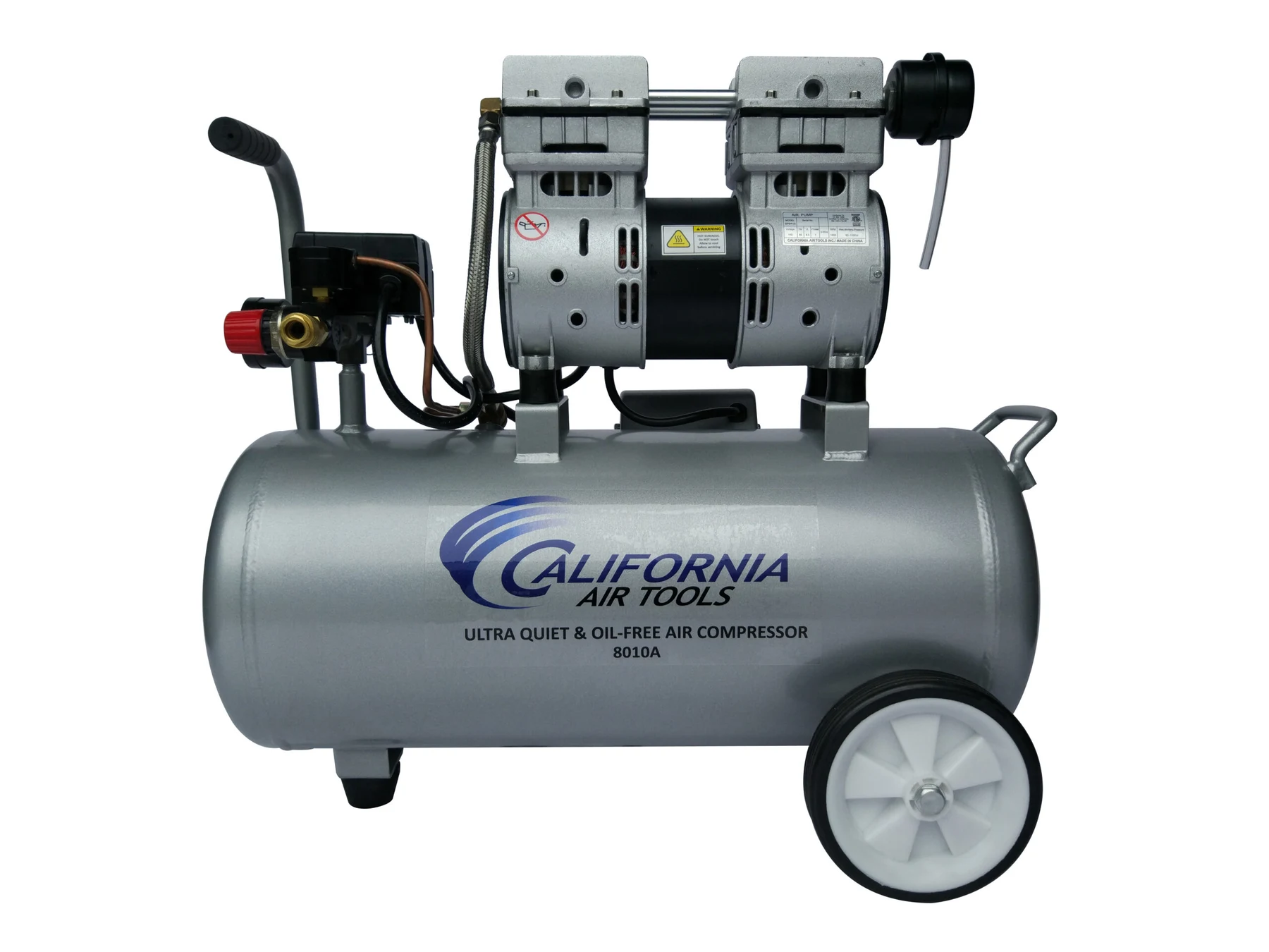 CALIFORNIA AIR TOOLS 8010A Ultra Quiet 1.0 Hp, Oil-Free, Lightweight Aluminum 8-Gallon Air Compressor 16
