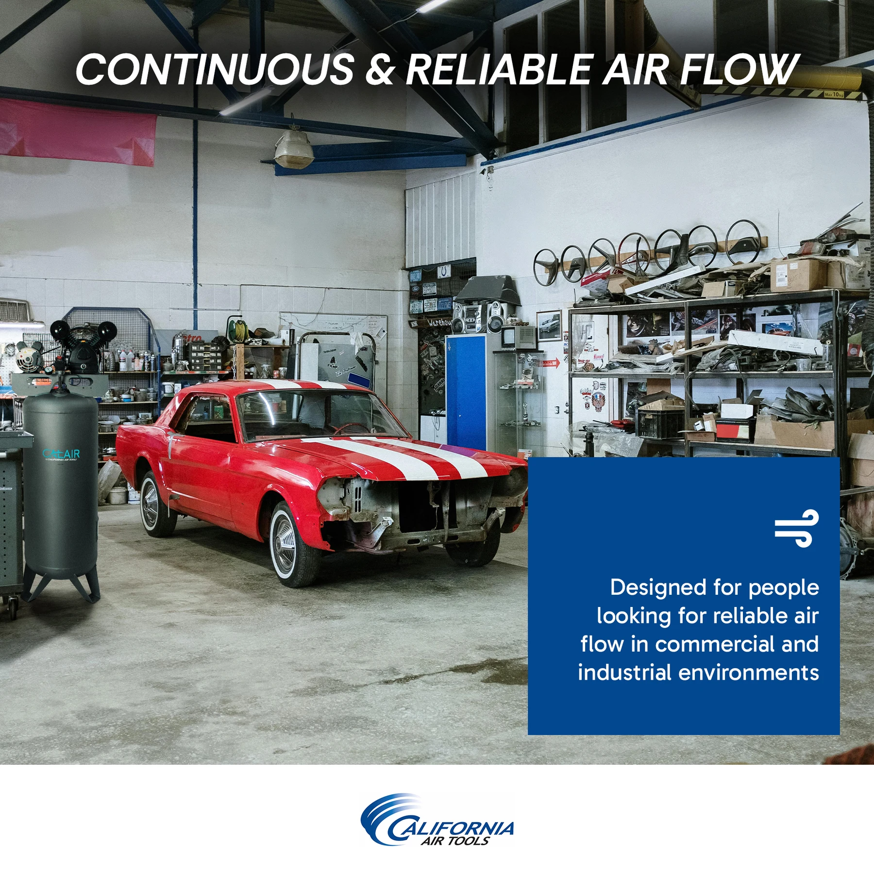 California Air Tools CALAIR 60037BD 60 Gal 3.7 hp One-Stage Oil-Lubricated Belt Driven Air Compressor 7