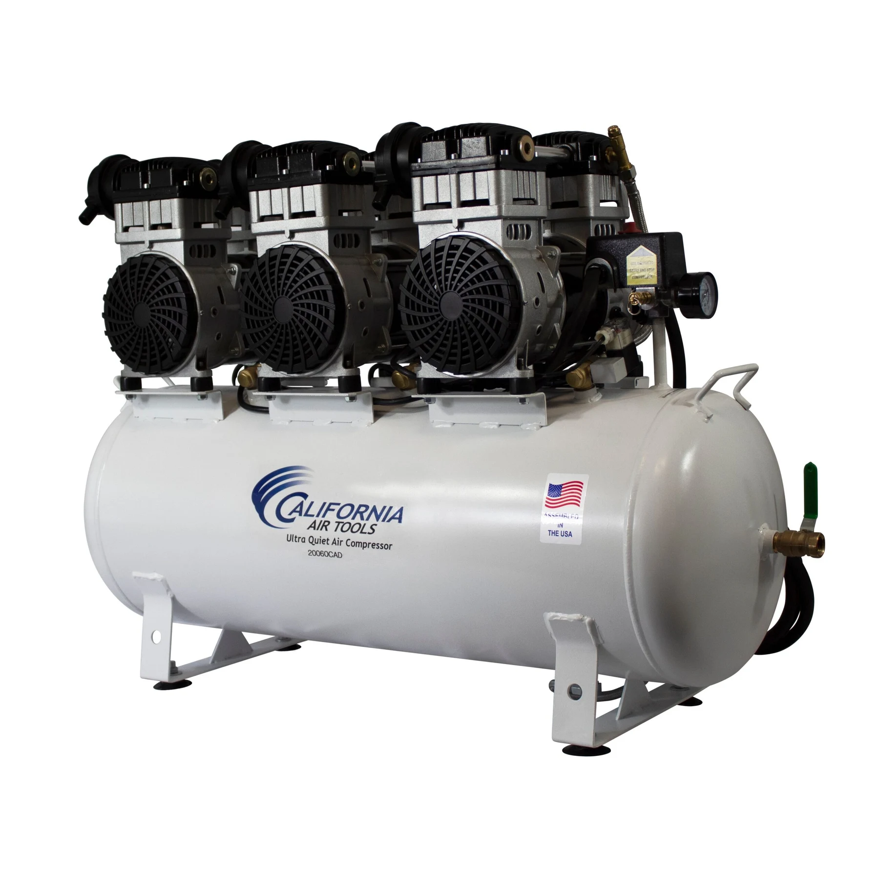 CALIFORNIA AIR TOOLS 20060CAD Powerful 6.0 Hp Ultra Quiet & Oil-Free 20 Gallon Air Compressor with Automatic Drain Valve 16