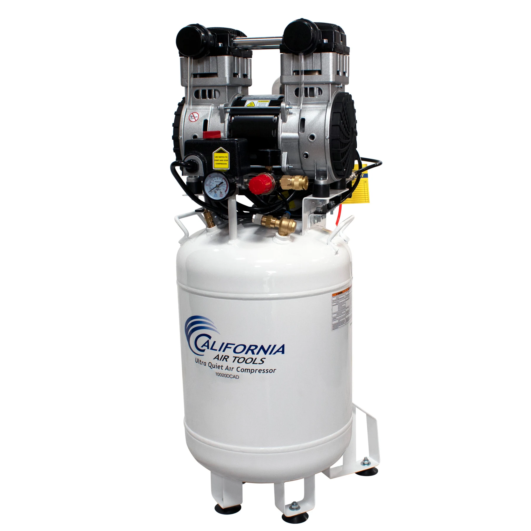 CALIFORNIA AIR TOOLS 10020DCAD-22060 2.0 Hp Ultra Quiet Oil-Free 10-Gallon Air Compressor with 80% Air Dryer and Auto Drain 220v 60hz 22