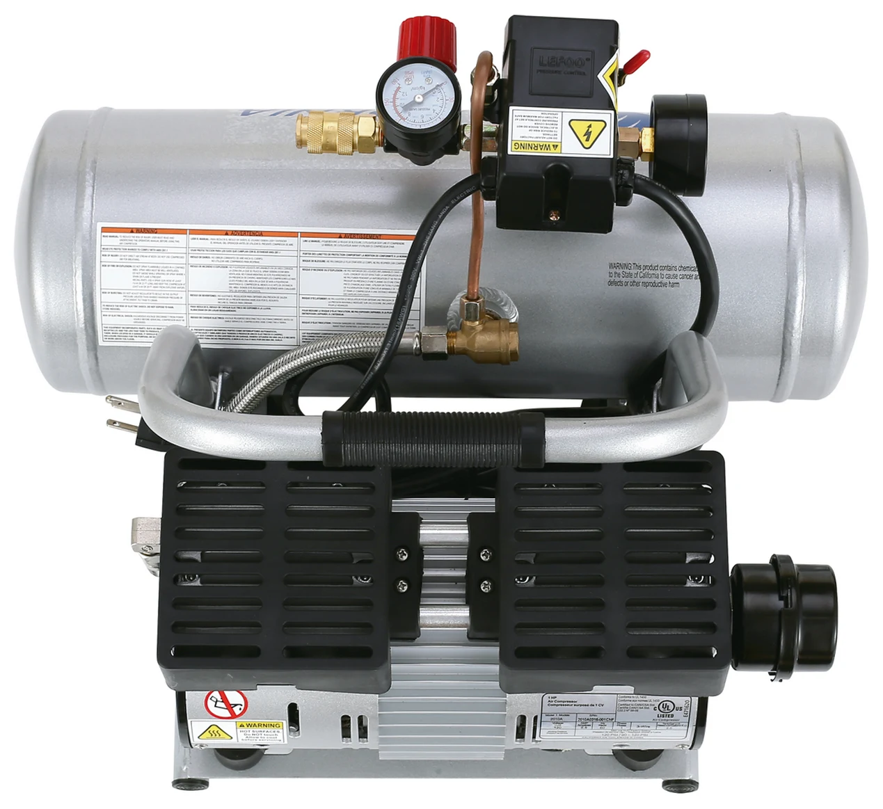 CALIFORNIA AIR TOOLS 2010A 4-PACK Bundle of Ultra Quiet, Oil-Free, 1.0 Hp 2 Gallon Air Compressors 6