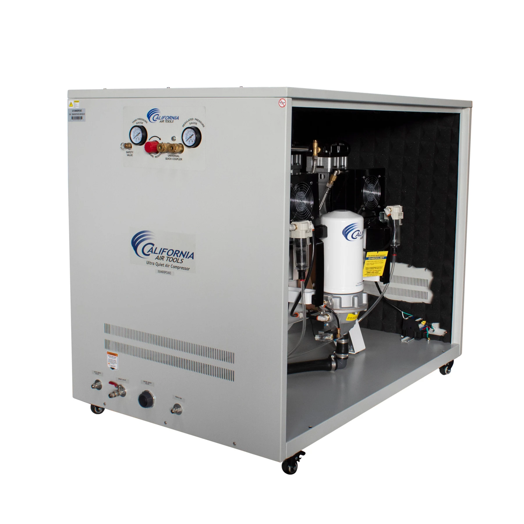 CALIFORNIA AIR TOOLS 20040DSPCADC Powerful 4.0 Hp Ultra Quiet & Oil-Free Air Compressor with 98% Air Drying System and Automatic Drain in a Soundproof Cabinet 24