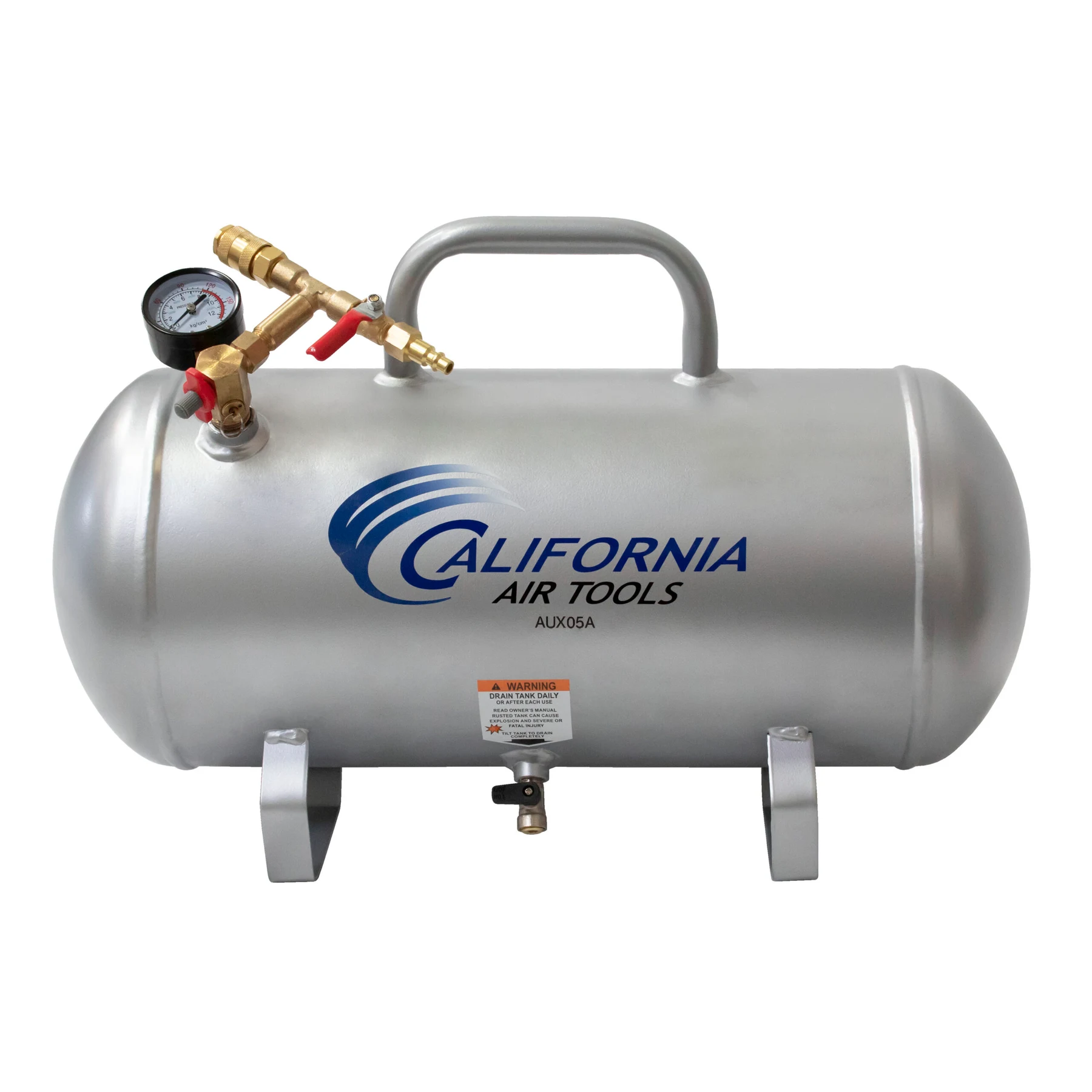 CALIFORNIA AIR TOOLS AUX05A 5.0 Gallon ALUMINUM (No Rust) Lightweight Auxiliary Air Tank 7