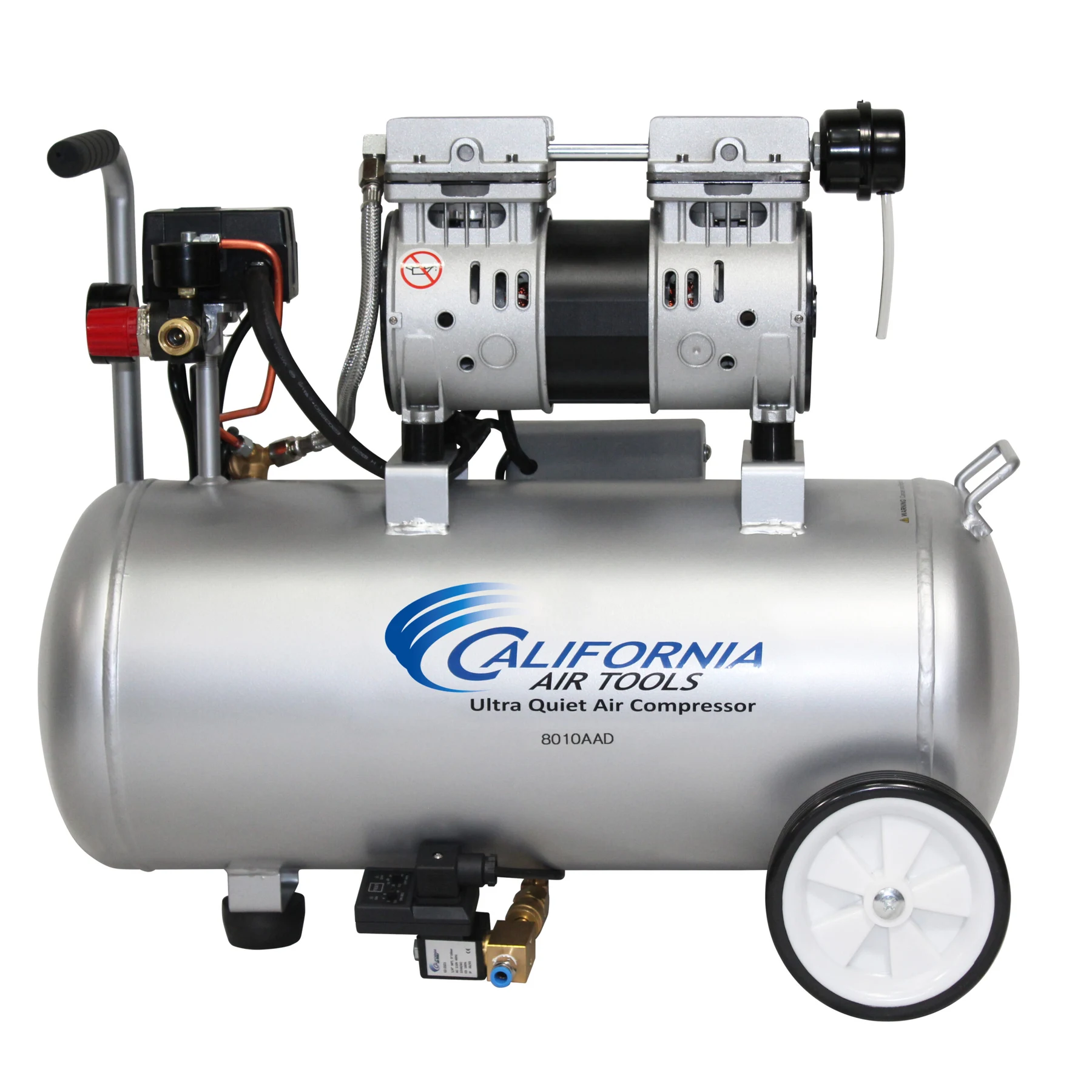 CALIFORNIA AIR TOOLS 8010AAD Ultra Quiet, Oil-Free, Lightweight 8-Gallon Aluminum Tank 1.0 Hp Air Compressor with Automatic Drain Valve 21