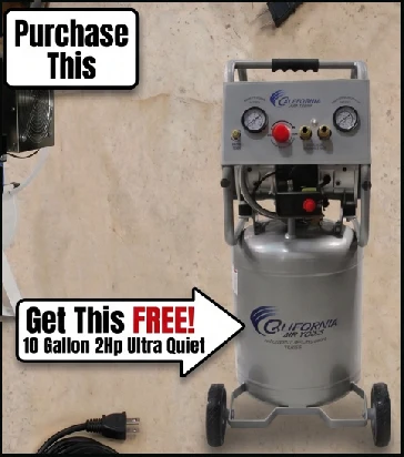 CALIFORNIA AIR TOOLS 20060CAD Powerful 6.0 Hp Ultra Quiet & Oil-Free 20 Gallon Air Compressor with Automatic Drain Valve