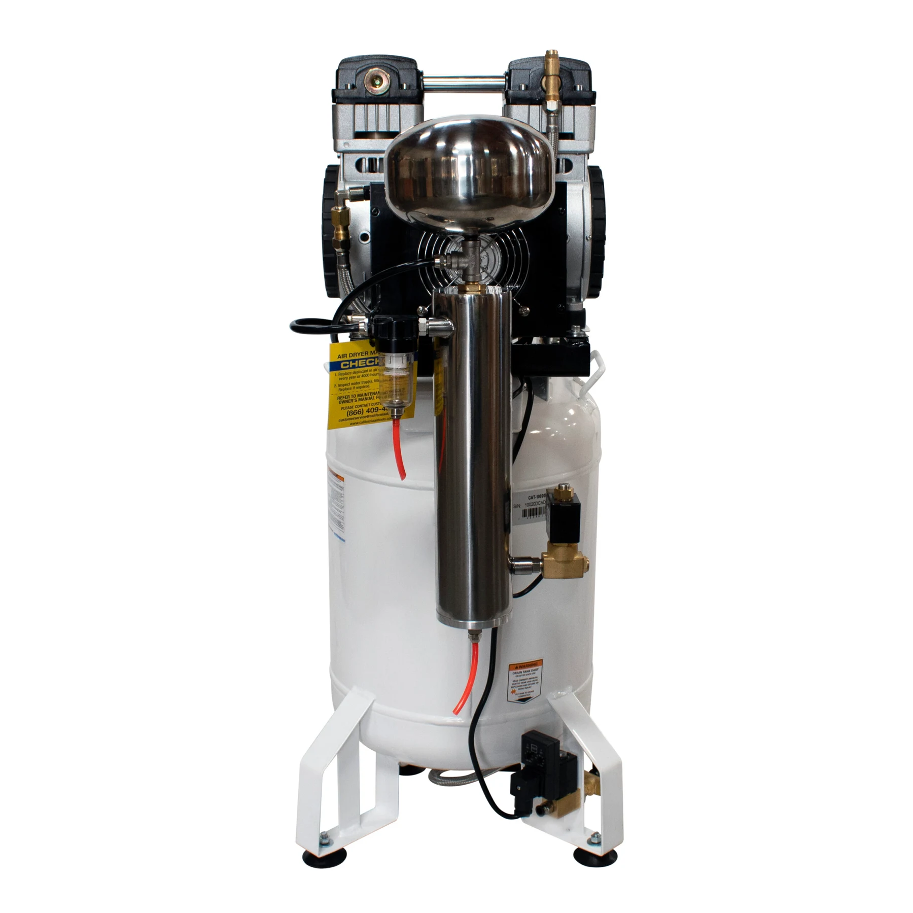 CALIFORNIA AIR TOOLS 10020DCAD-22060 2.0 Hp Ultra Quiet Oil-Free 10-Gallon Air Compressor with 80% Air Dryer and Auto Drain 220v 60hz 13