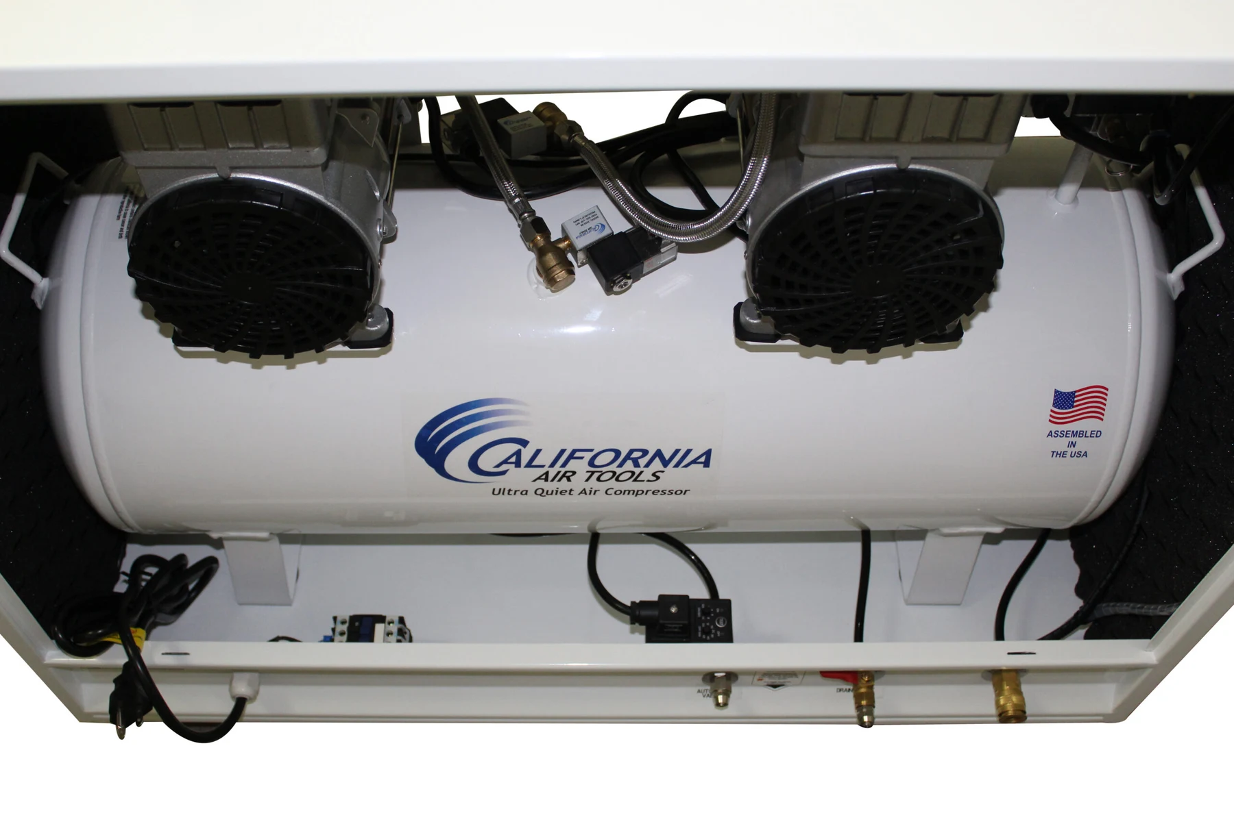 CALIFORNIA AIR TOOLS 20040SPCAD Ultra Quiet and Oil-Free 4.0 Hp Air Compressor in Sound Proof Cabinet with Auto Drain Valve 20