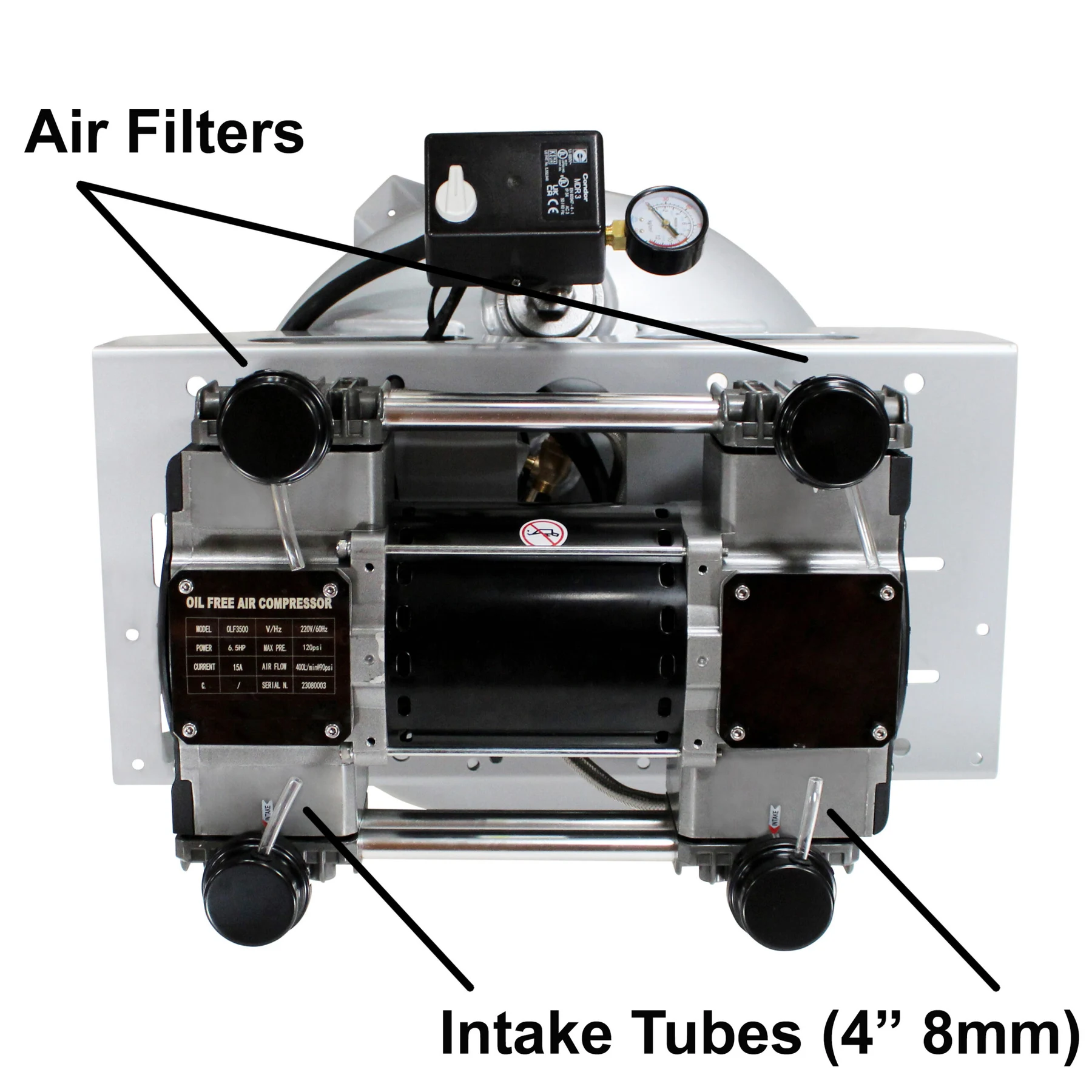 CALIFORNIA AIR TOOLS 60065C Powerful 6.5 Hp Ultra Quiet & Oil-Free 60 Gallon ASME Air Compressor 23