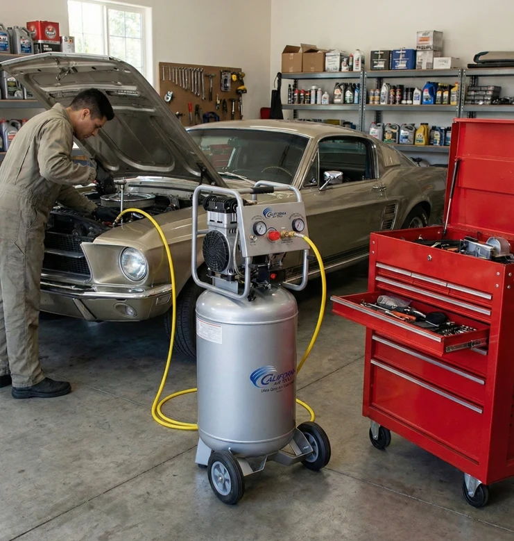 CALIFORNIA AIR TOOLS 10020C Ultra Quiet Oil-Free Powerful 2.0 Hp 10 Gallon Air Compressor 17
