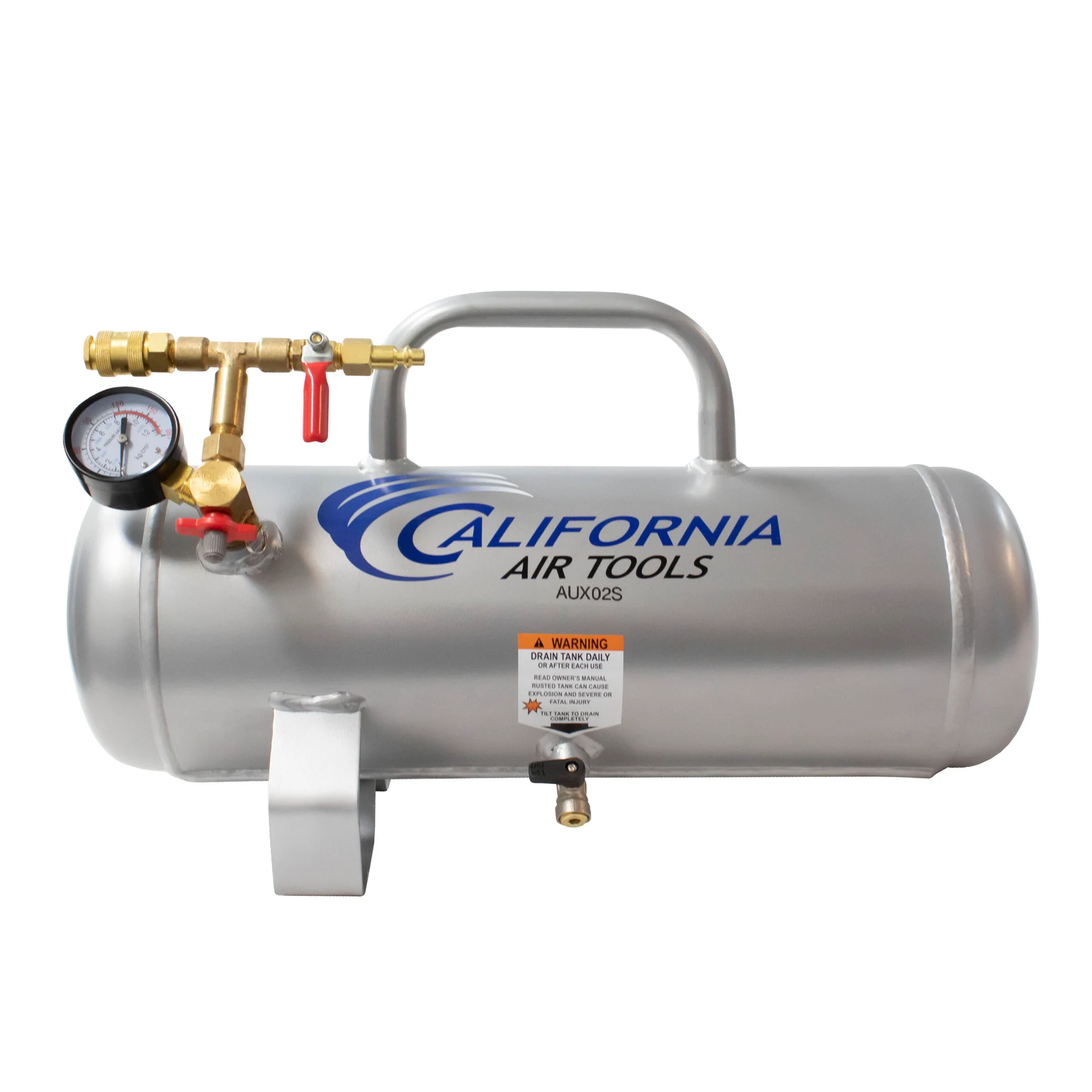 CALIFORNIA AIR TOOLS AUX02S 2 Gallon Steel Portable Auxiliary Air Tank 2