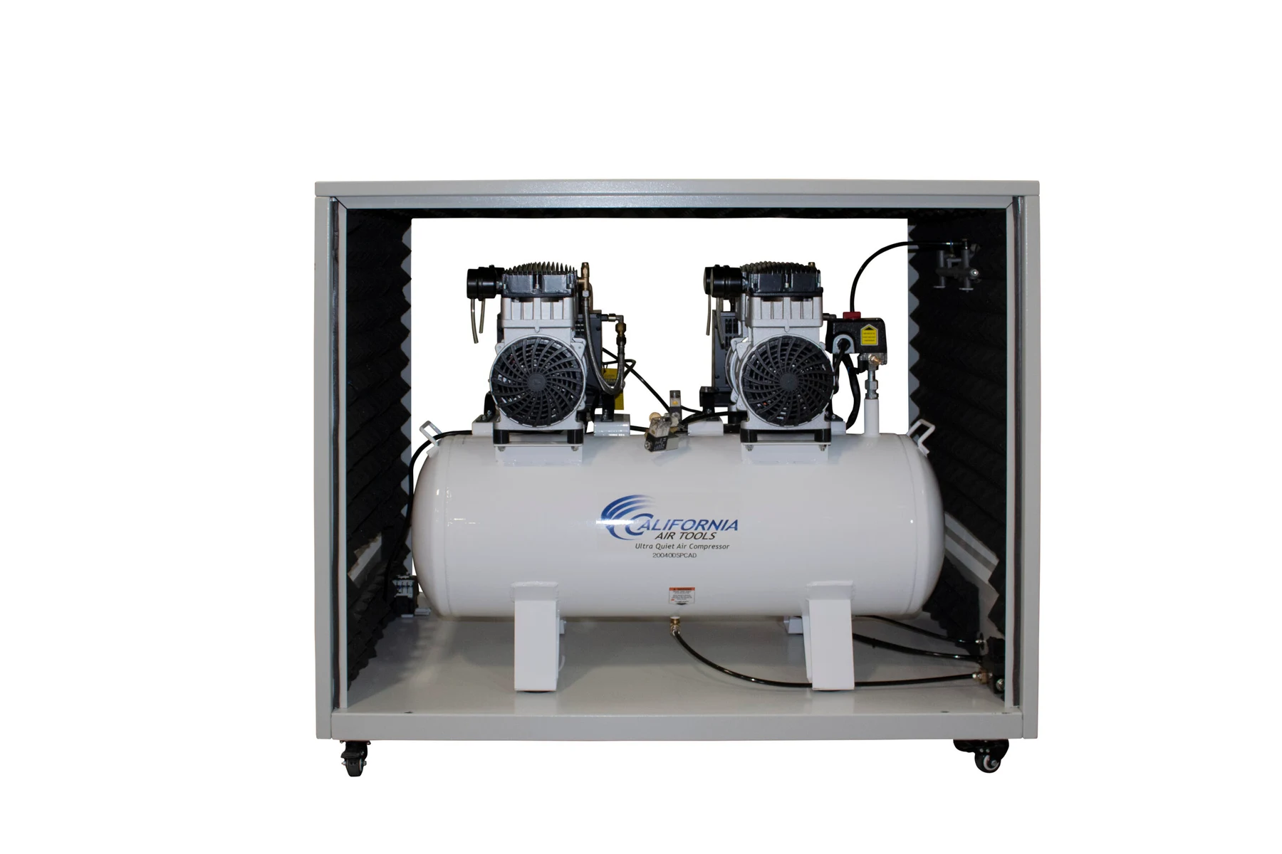 CALIFORNIA AIR TOOLS 20040DSPCAD Powerful 4.0 Hp Ultra Quiet & Oil-Free 20 Gallon Air Compressor with 80% Air Drying System and Automatic Drain in a Soundproof Cabinet 20