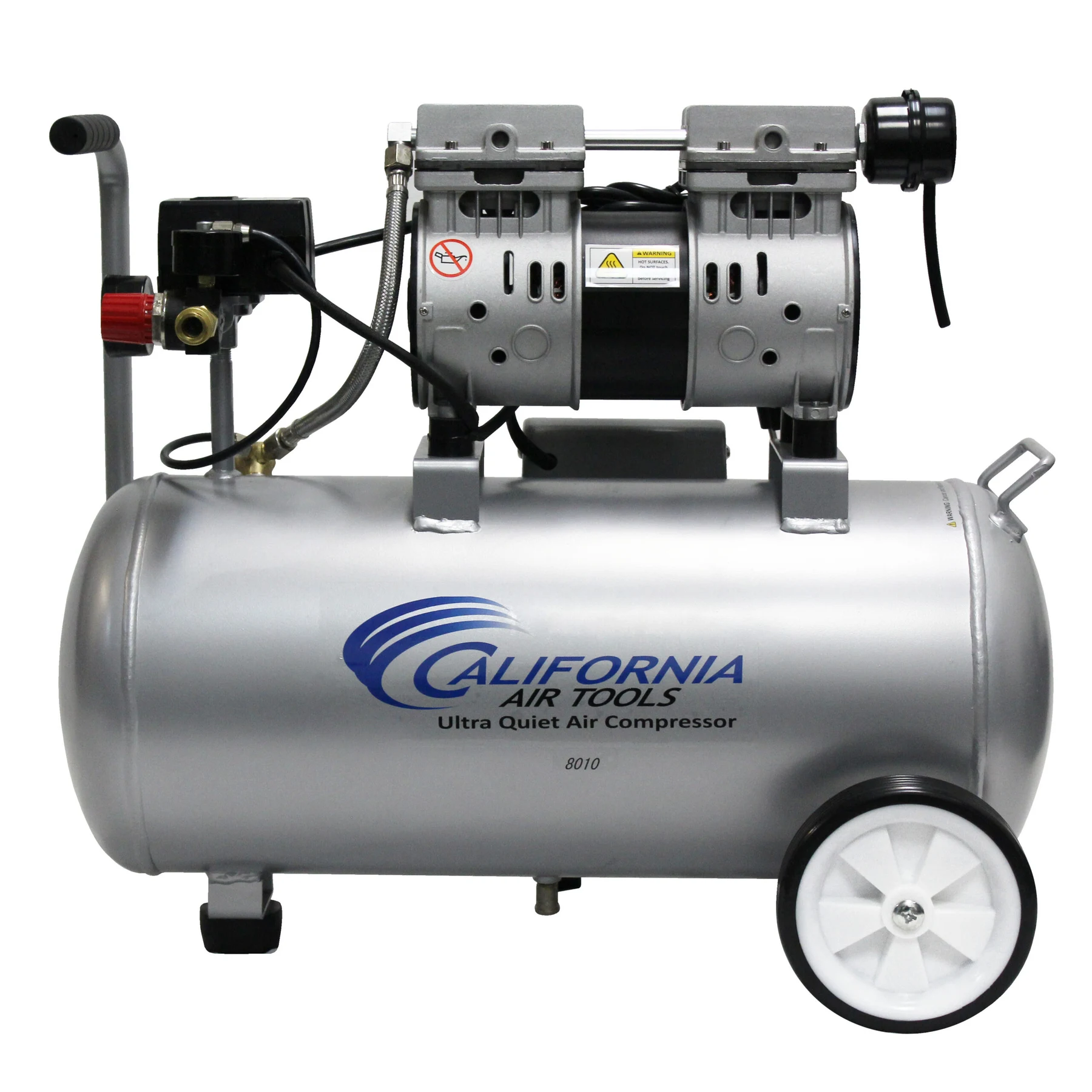 CALIFORNIA AIR TOOLS 8010 Ultra Quiet 1.0 Hp, Oil-Free, Lightweight 8-Gallon Air Compressor 13