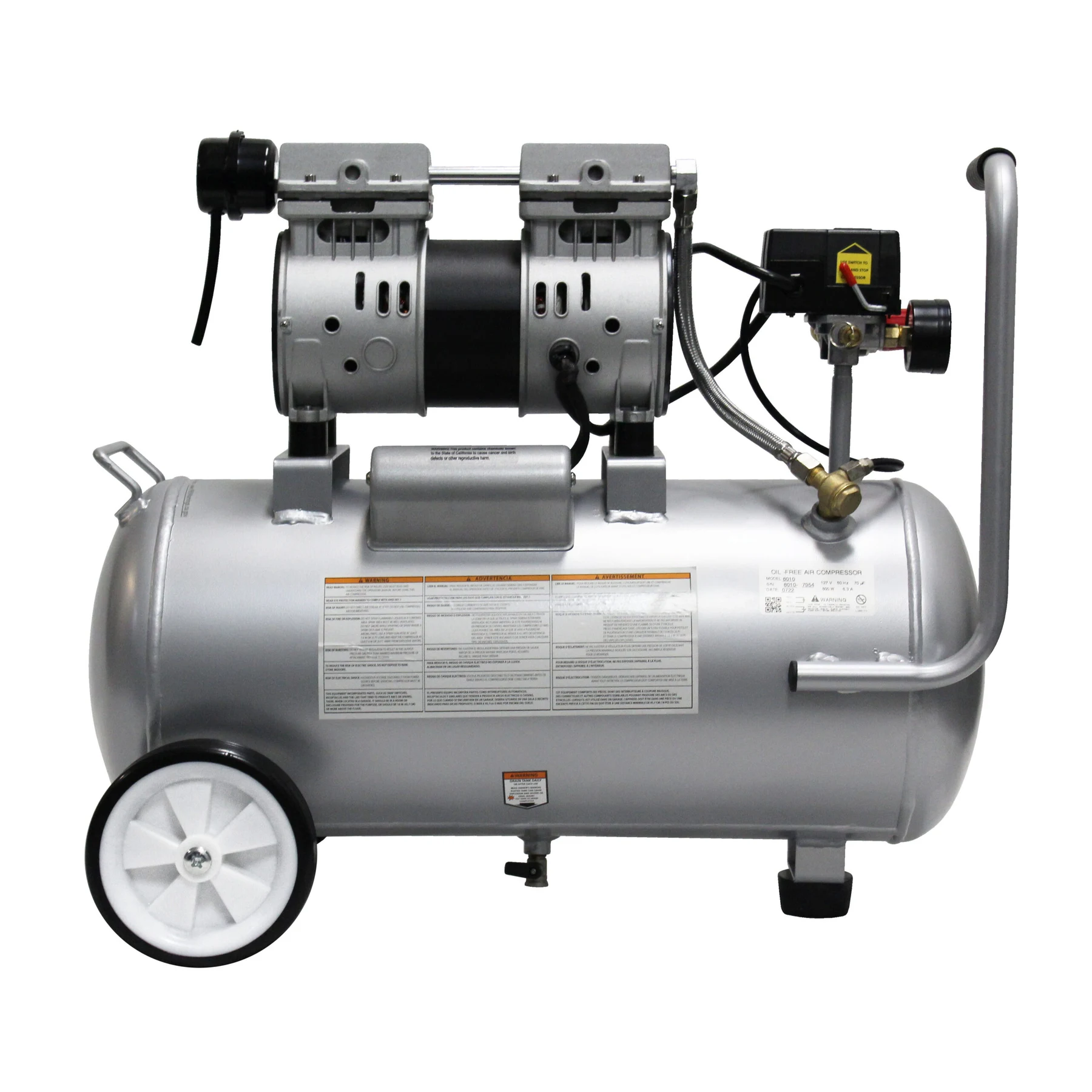 CALIFORNIA AIR TOOLS 8010 Ultra Quiet 1.0 Hp, Oil-Free, Lightweight 8-Gallon Air Compressor 14