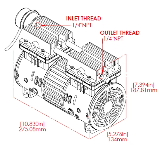 California Air Tools MP-100LF (110v 60hz) 1.0 Hp Motor-Pump – Long Life 12