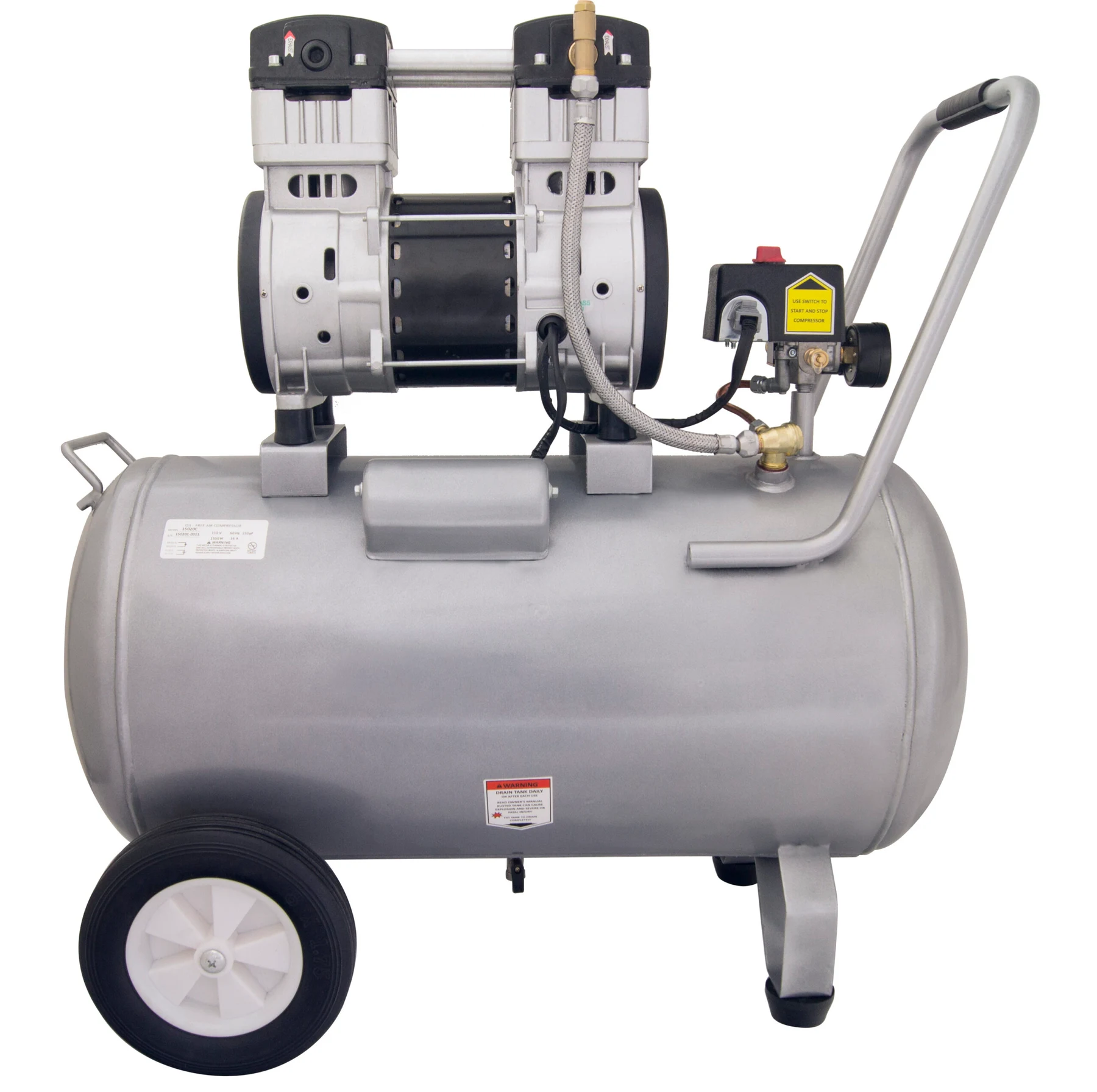CALIFORNIA AIR TOOLS 15020C Ultra Quiet, Oil-Free and Powerful 2.0 Hp 15-Gallon Air Compressor 19