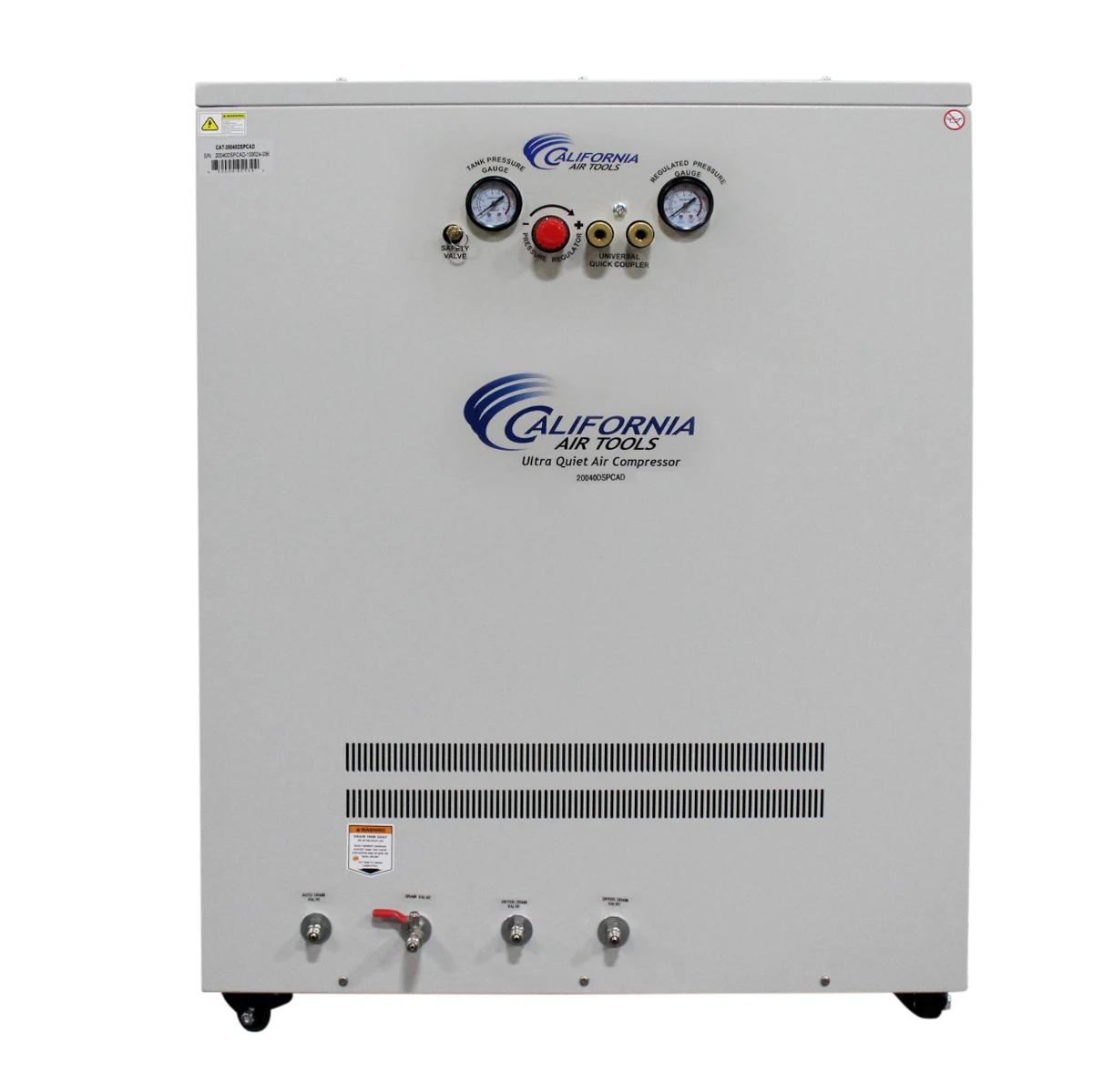 CALIFORNIA AIR TOOLS 20040DSPCAD Powerful 4.0 Hp Ultra Quiet & Oil-Free 20 Gallon Air Compressor with 80% Air Drying System and Automatic Drain in a Soundproof Cabinet 19