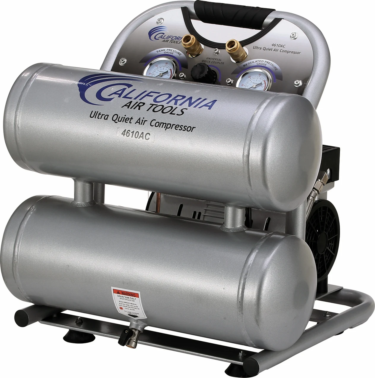 CALIFORNIA AIR TOOLS 4610AC Ultra Quiet 1.0 Hp, Oil-Free, Lightweight Aluminum 4.6 Gallon Air Compressor 13