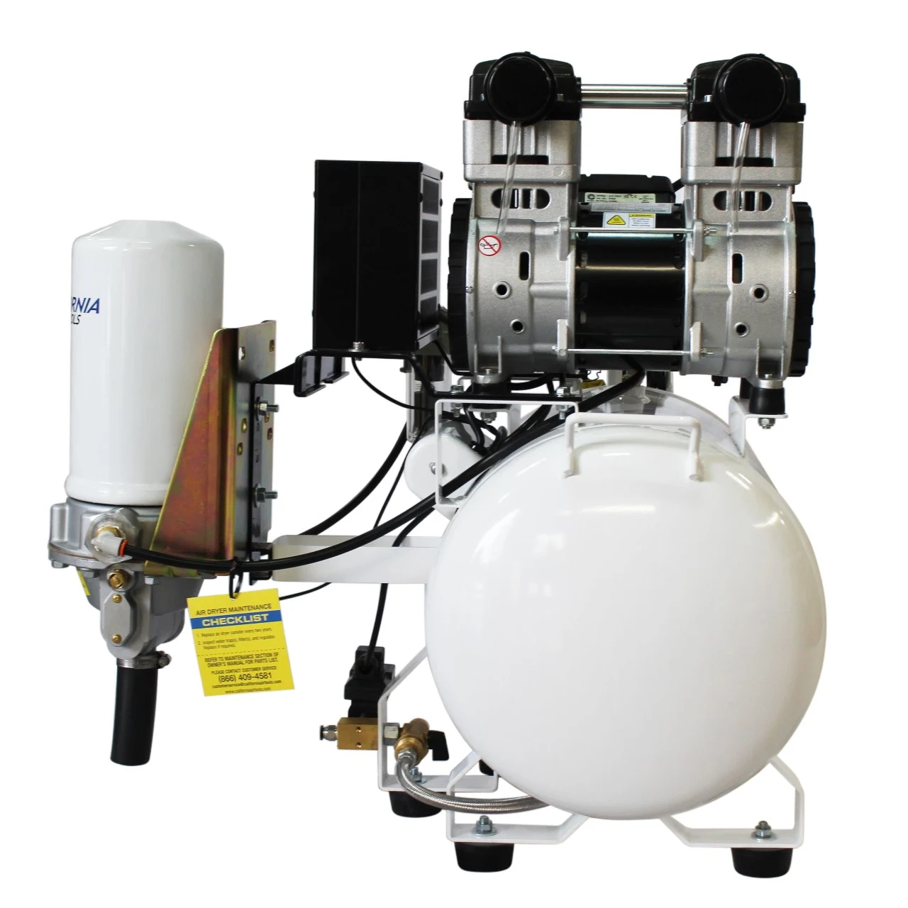 CALIFORNIA AIR TOOLS 10020HDSMADC Powerful 2.0 Hp SMART Ultra Quiet & Oil-Free 10 Gallon Air Compressor with 98% Air Dryer and Automatic Drain Valve 17
