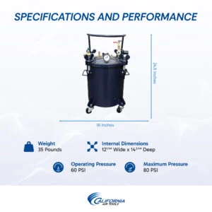 CALIFORNIA AIR TOOLS 365C 5 Gallon Pressure Pot for Resin Casting