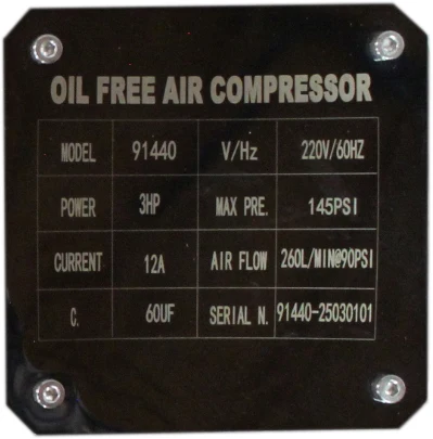 CALIFORNIA AIR TOOLS OLF-2800 3.0 Hp Ultra Quiet & Oil-Free Motor Pump (208/220v 60hz 1-phase) 8
