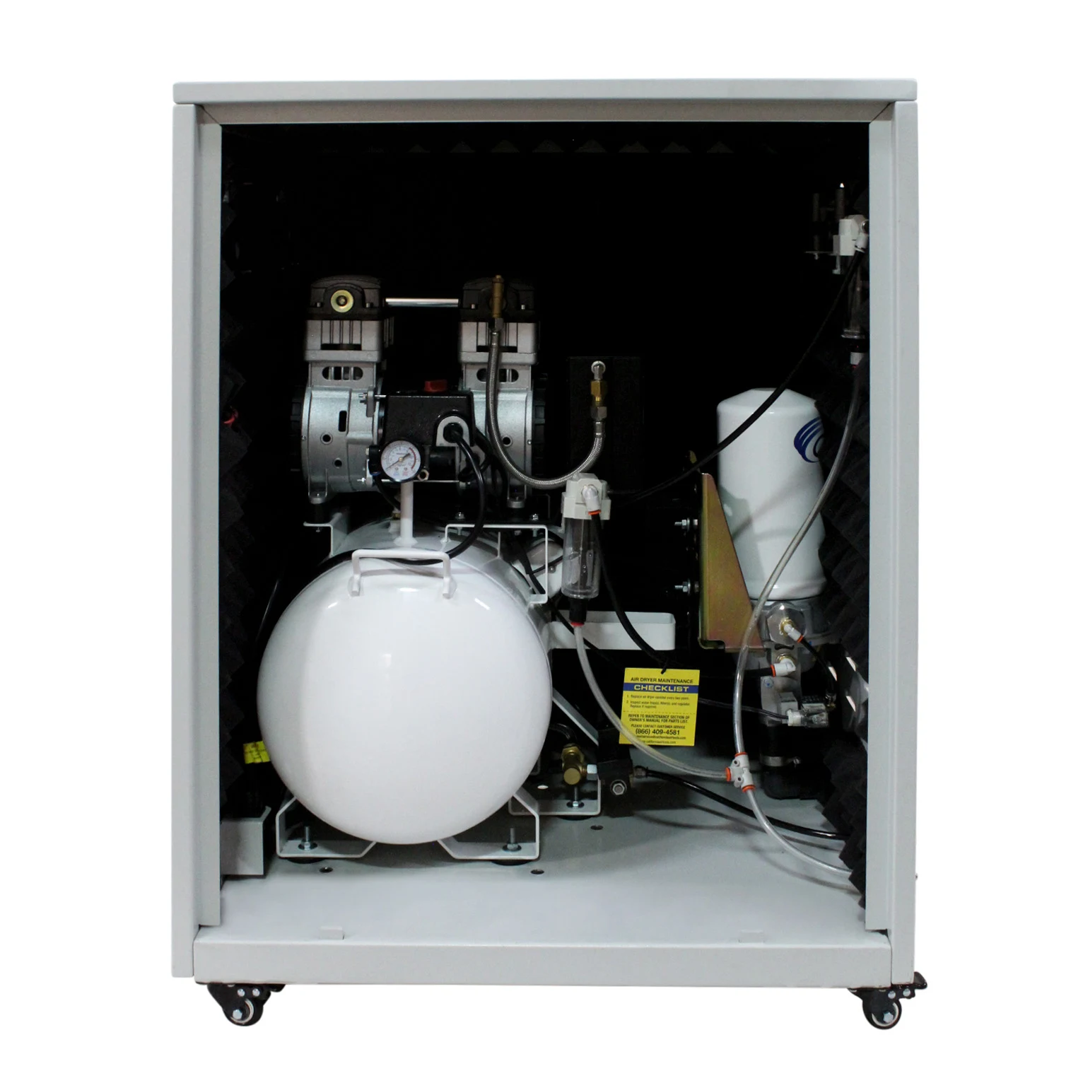 CALIFORNIA AIR TOOLS 10020HDSPCADC Powerful 2.0 Hp Ultra Quiet, Ultra Dry & Oil-Free 10 Gallon Air Compressor in Sound Proof Cabinet with 98% Air Drying System and Automatic Drain Valve 12
