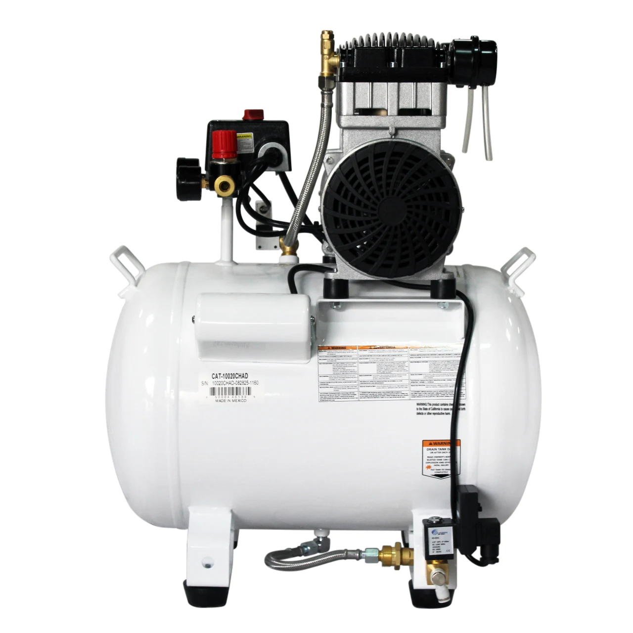 CALIFORNIA AIR TOOLS 10020CHAD Powerful 2.0 Hp Ultra Quiet, Oil-Free 10 Gallon Air Compressor with Automatic Drain Valve 8