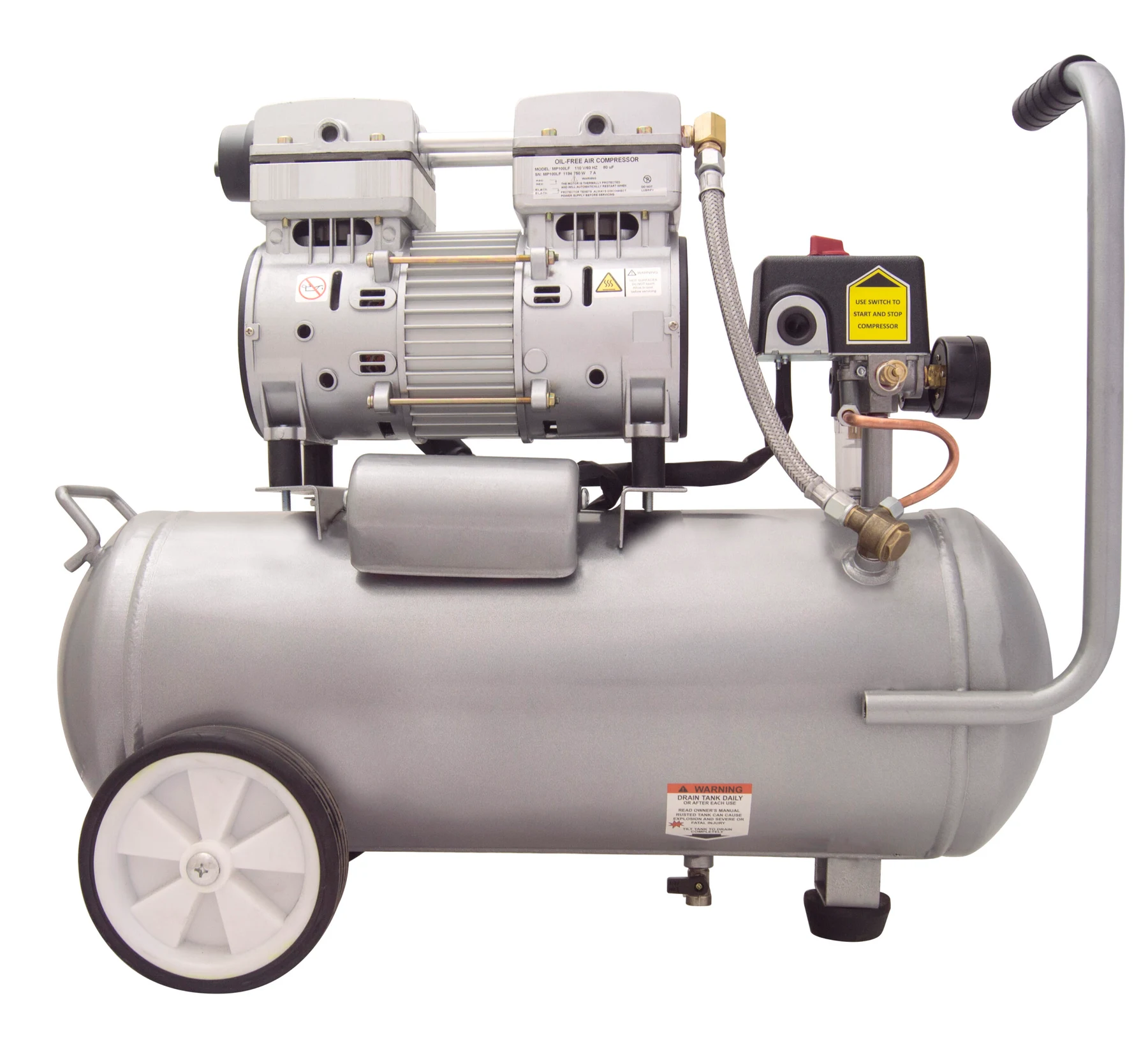 CALIFORNIA AIR TOOLS 6010LFC Ultra Quiet 1.0 Hp, Oil-Free, Lightweight 6-Gallon Air Compressor (Industrial Series) 10