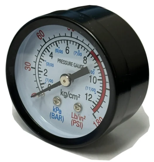 Pressure Gauge 2″ Diameter Center Back Mount 1/4″ NPT 0-180 PSI