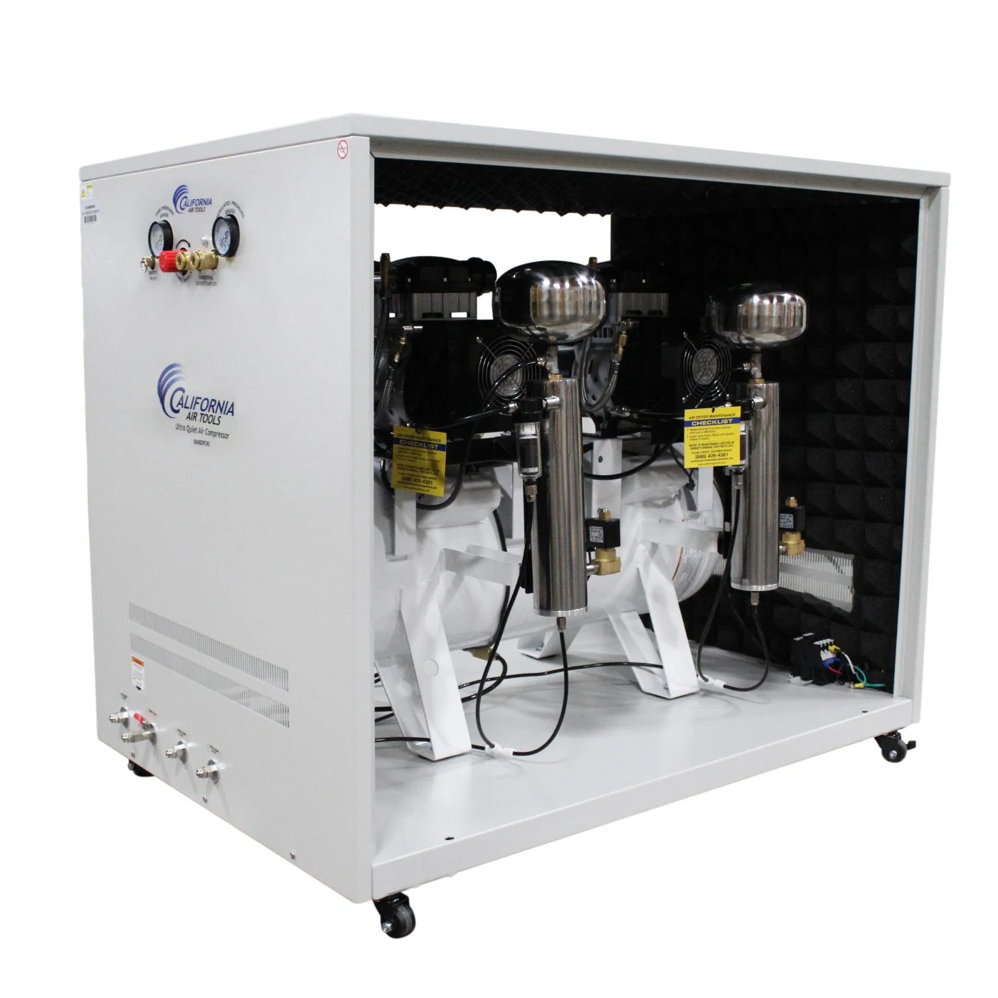 CALIFORNIA AIR TOOLS 20040DSPCAD Powerful 4.0 Hp Ultra Quiet & Oil-Free 20 Gallon Air Compressor with 80% Air Drying System and Automatic Drain in a Soundproof Cabinet 12