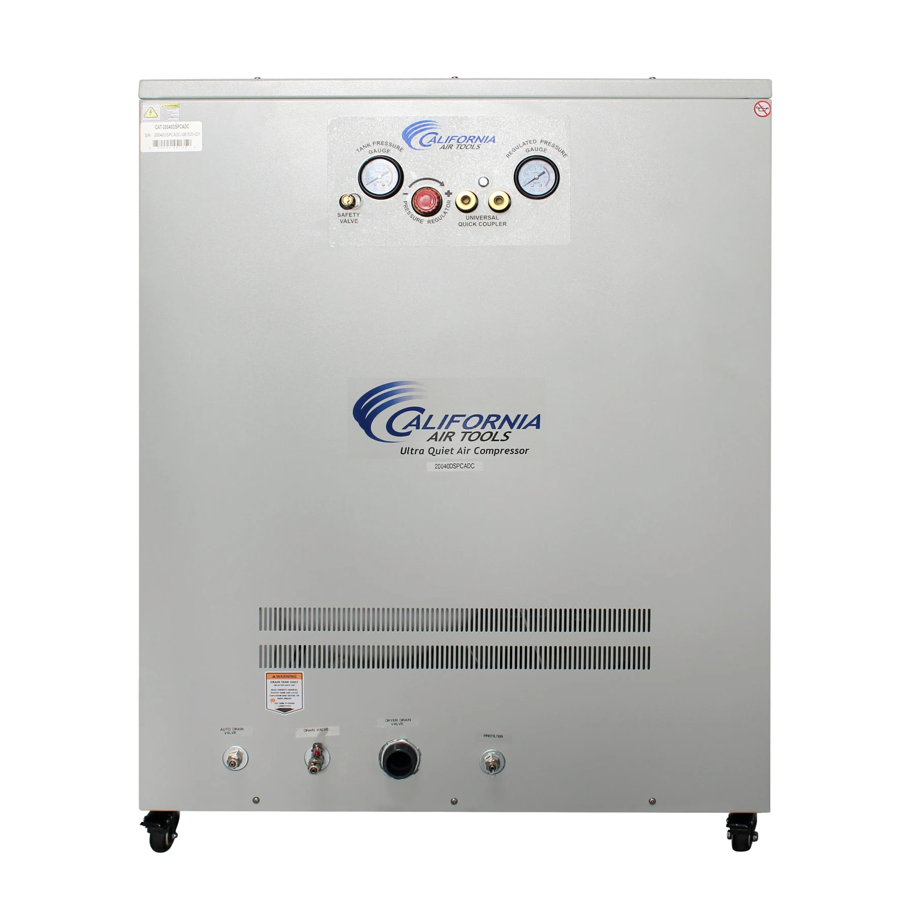 CALIFORNIA AIR TOOLS 20040DSPCADC Powerful 4.0 Hp Ultra Quiet & Oil-Free Air Compressor with 98% Air Drying System and Automatic Drain in a Soundproof Cabinet 12