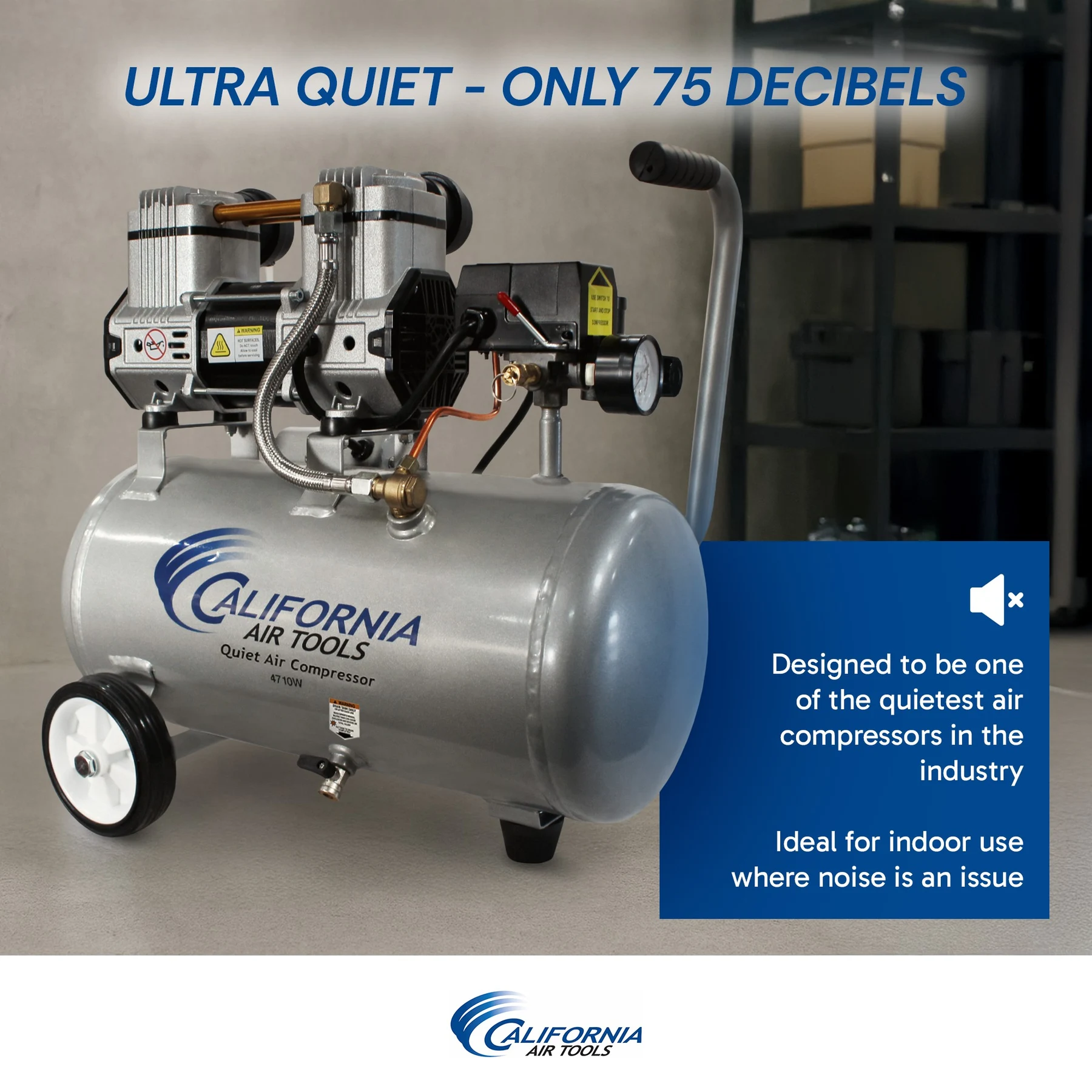 California Air Tools 4710W 4.7 Gal 1.0 Hp Quiet Air Compressor 17