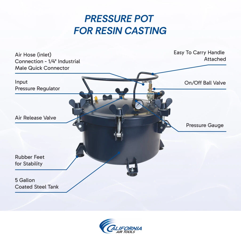 CALIFORNIA AIR TOOLS 1810C 10 Gallon Pressure Pot for Resin or Epoxy Casting