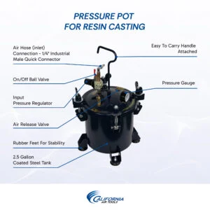 CALIFORNIA AIR TOOLS 255C 2.5 Gallon Pressure Pot for Resin Casting