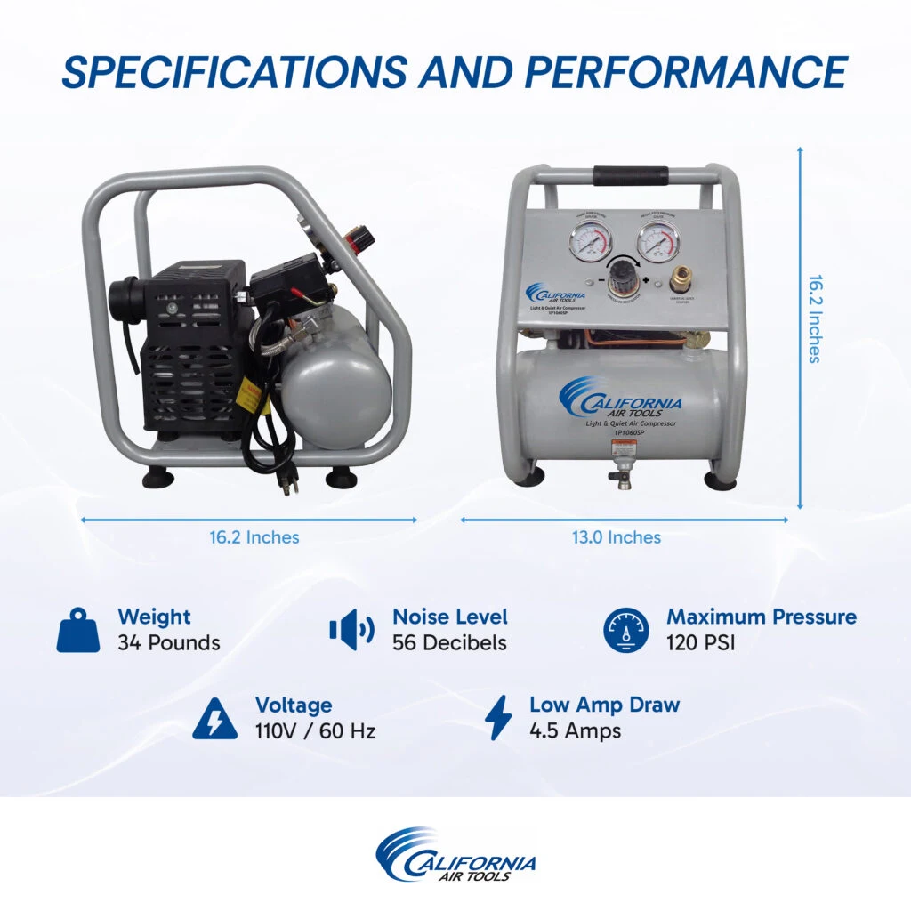 California Air Tools Light & Quiet 1P1060SP Portable Air Compressor