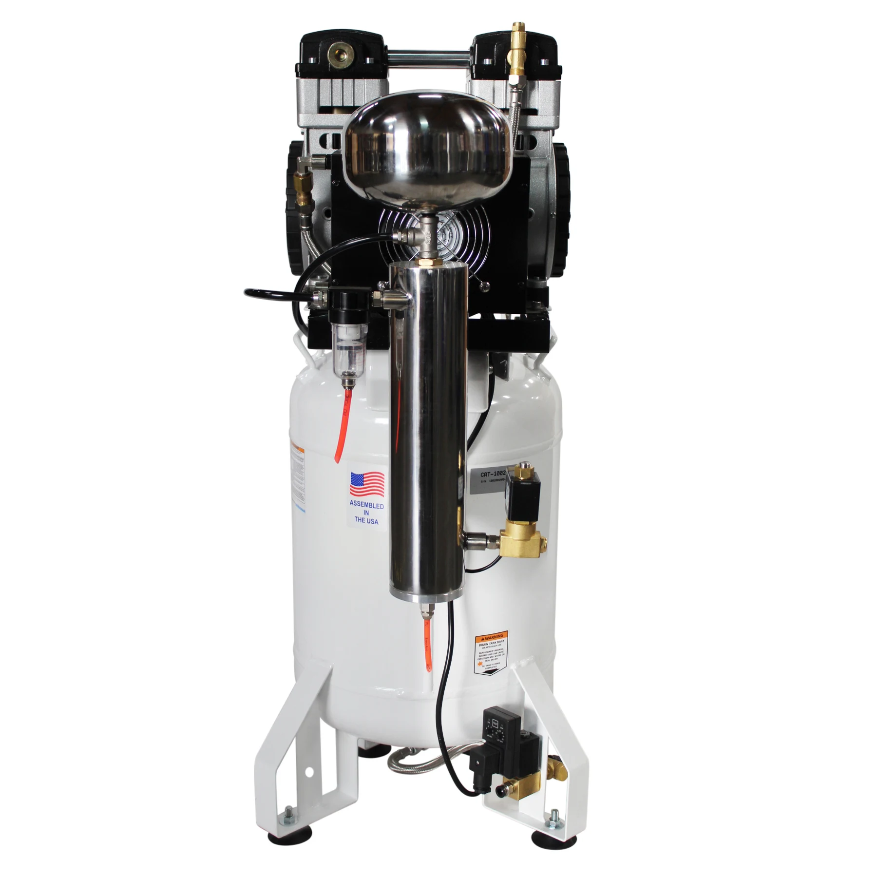 CALIFORNIA AIR TOOLS 10020DSMAD Powerful 2.0 Hp SMART Ultra Quiet & Oil-Free 10 Gallon Air Compressor with 80% Air Dryer and Automatic Drain Valve 12
